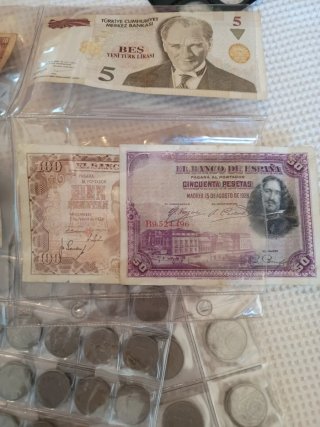 Lote Billetes y Monedas Colección