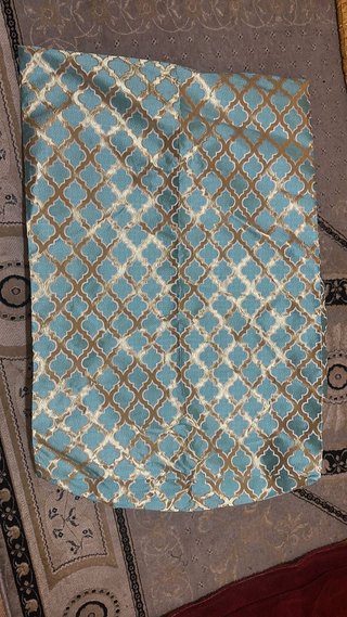 Funda Sofá Marroquí Tela Turquesa y Oro