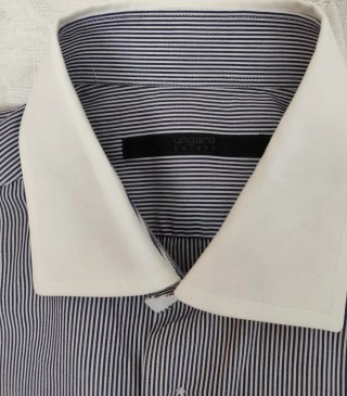 Camisa Ungaro Rayas Azul y Blanco, ganga