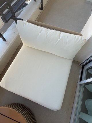Conjunto sillón y mesa exterior