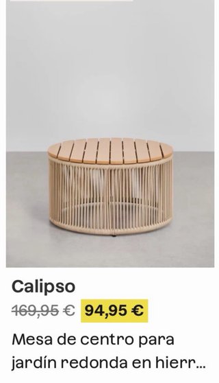 Conjunto sillón y mesa exterior