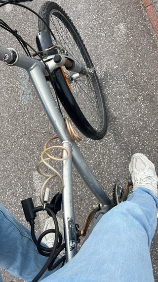 Bicicleta de paseo plateada