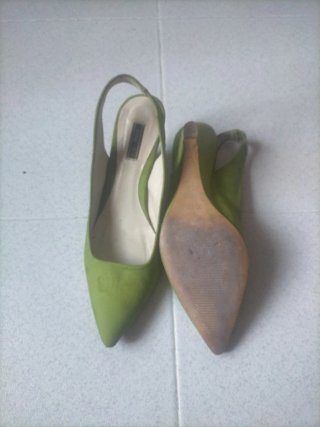 Zapatos Zara Verdes Abiertos