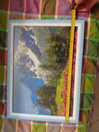 Quadro paillettes fatto a mano paesaggio