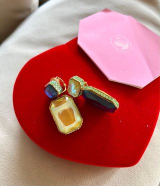 Pendientes Swarovski Azul y Amarillo