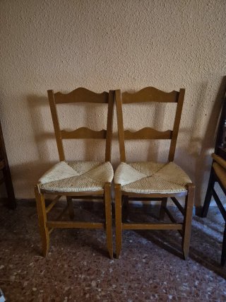 Pack 2 Sillas Mimbre y Madera