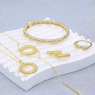 Conjunto Collar Pendientes Plata 14K Árabe