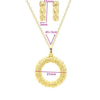 Conjunto Collar Pendientes Plata 14K Árabe