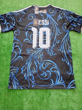 Camiseta Deportiva Negra y Azul estampado argentin