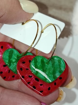 Pendientes Corazón Sandía