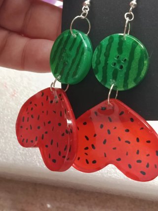 Pendientes Corazón Sandía