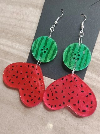 Pendientes Corazón Sandía