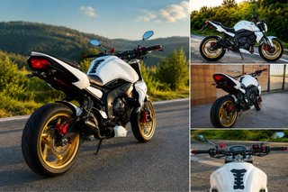 Yamaha FZ1 Naked Blanca y Dorada