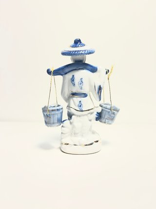 Pareja Figuras Pescadores Porcelana Vintage