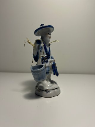 Pareja Figuras Pescadores Porcelana Vintage