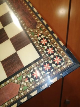 Tablero de ajedrez de madera vintage