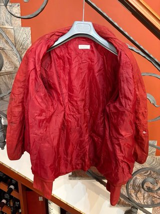 Giacca blazer donna in  vera pelle vintage rossa