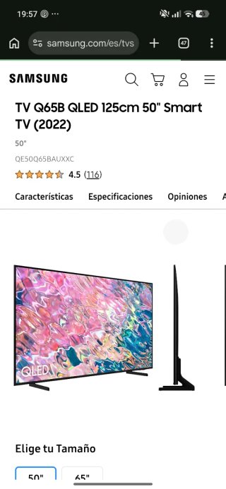 Samsung TV QLED 50'' Q65B 2022