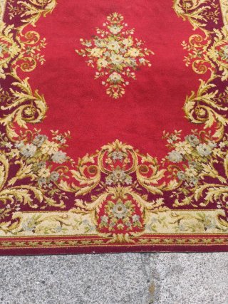 Alfombra clásica granate estilo francés 225x182 cm