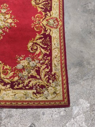 Alfombra clásica granate estilo francés 225x182 cm