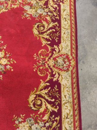 Alfombra clásica granate estilo francés 225x182 cm