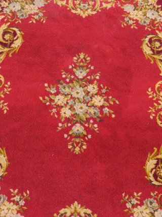 Alfombra clásica granate estilo francés 225x182 cm