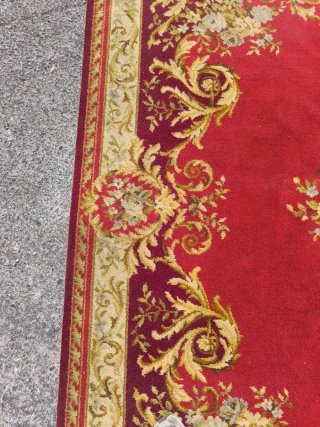 Alfombra clásica granate estilo francés 225x182 cm