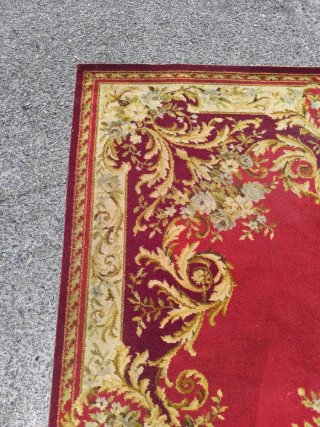 Alfombra clásica granate estilo francés 225x182 cm