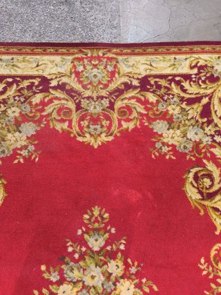 Alfombra clásica granate estilo francés 225x182 cm