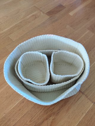 IKEA LIDAN 4 cestas crochet beige descatalogadas