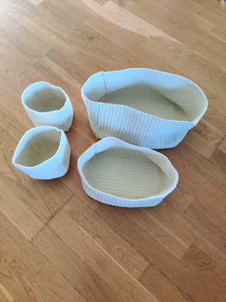 IKEA LIDAN 4 cestas crochet beige descatalogadas