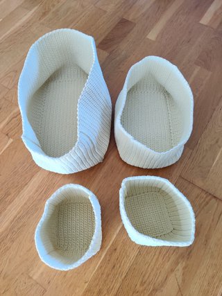 IKEA LIDAN 4 cestas crochet beige descatalogadas