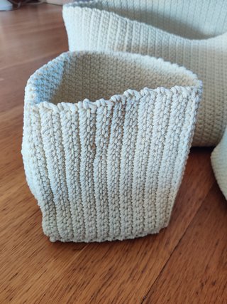 IKEA LIDAN 4 cestas crochet beige descatalogadas