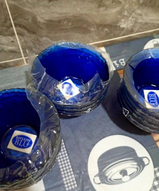 Set 15 Ciotole Vetro Blu