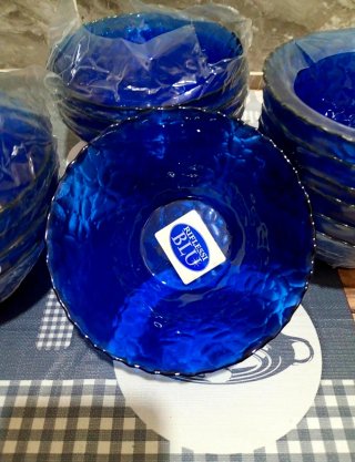 Set 15 Ciotole Vetro Blu