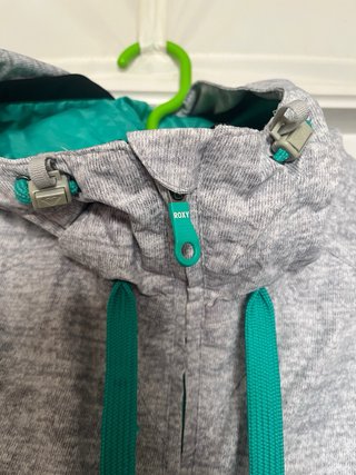Chaqueta de Nieve Gris y Turquesa