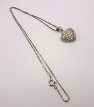 Collana cuore con zirconi