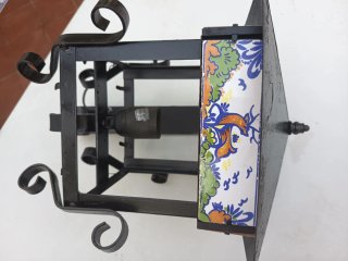 Farol de forja con cerámica