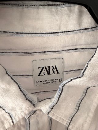 Camisa Lino Rayas Zara