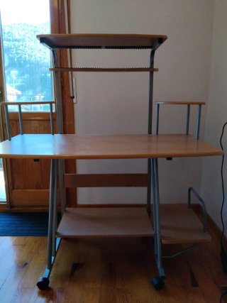 Mesa ordenador estudio madera y metal
