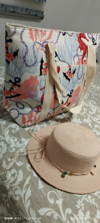 Conjunto Bolso Playa y Sombrero