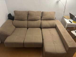 Sofá Chaiselongue marron claro  Tela