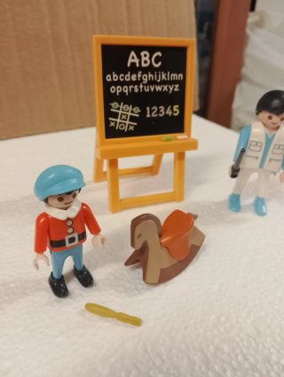 Lote Playmobil: Colegio y Caballo Balancín