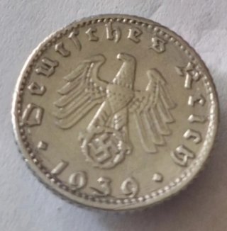Moneda III reich 1939,  auténtica