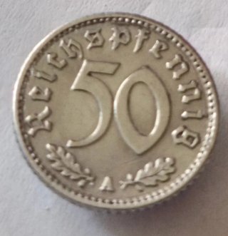 Moneda III reich 1939,  auténtica