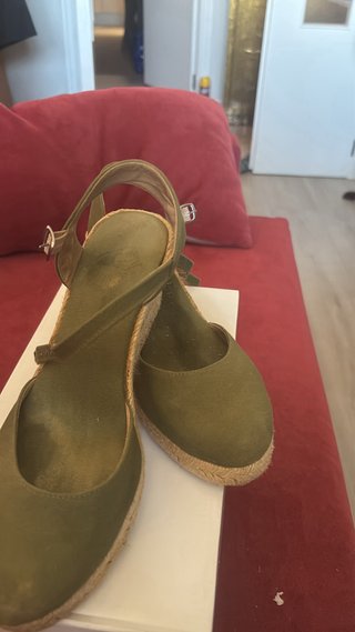 Alpargatas de cuña kaki talla 38