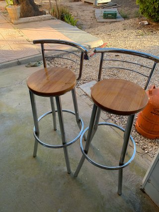 Taburete alto madera y metal