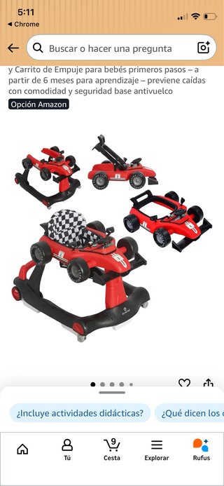 Andador Carrito Fórmula 1 Bebé
