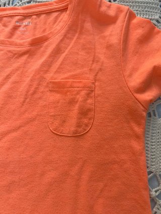 Camiseta niña naranja flúor talla 8