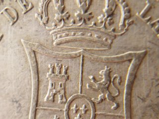 Moneda Plata 40 céntimos Escudo 1868 *18*68 Isabel